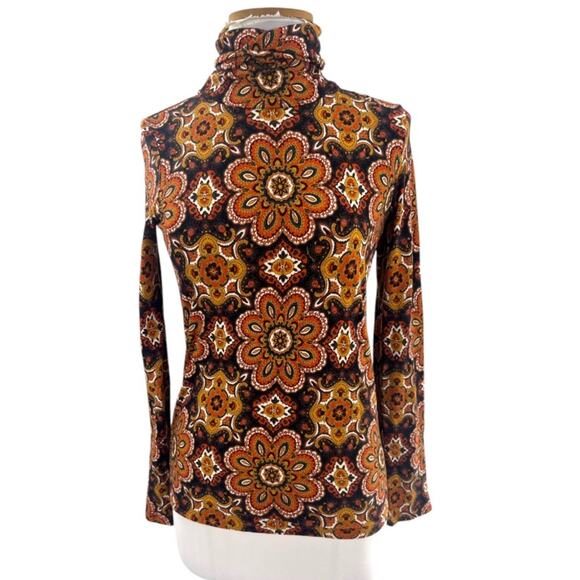 NWT CARA CARA Piper Top In Scarf Medallion C Sz XS turtleneck - Picture 2 of 7